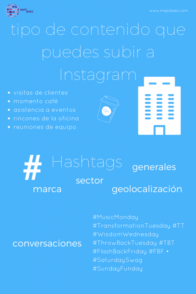 infografía tipo de contenido que puedes subir a instagram